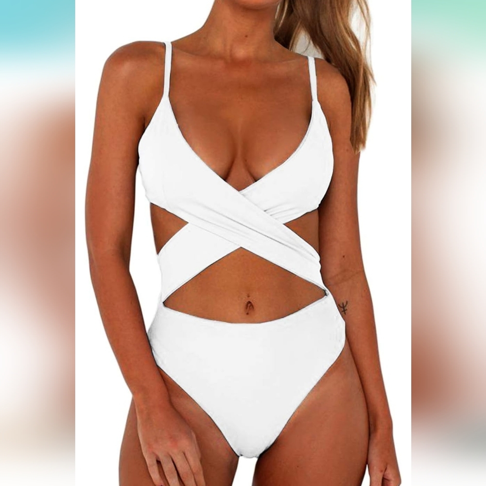 CHYRII Sexy Criss Cross High Waisted Swimsuit